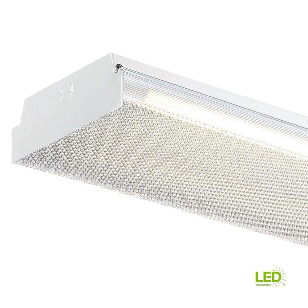 4 ft. x 9 in. 14-Watt 2-Light White LED MV Wraparound Light with Battery Backup and 1800 Lumens T8 Flex Tubes 5000K - Super Arbor