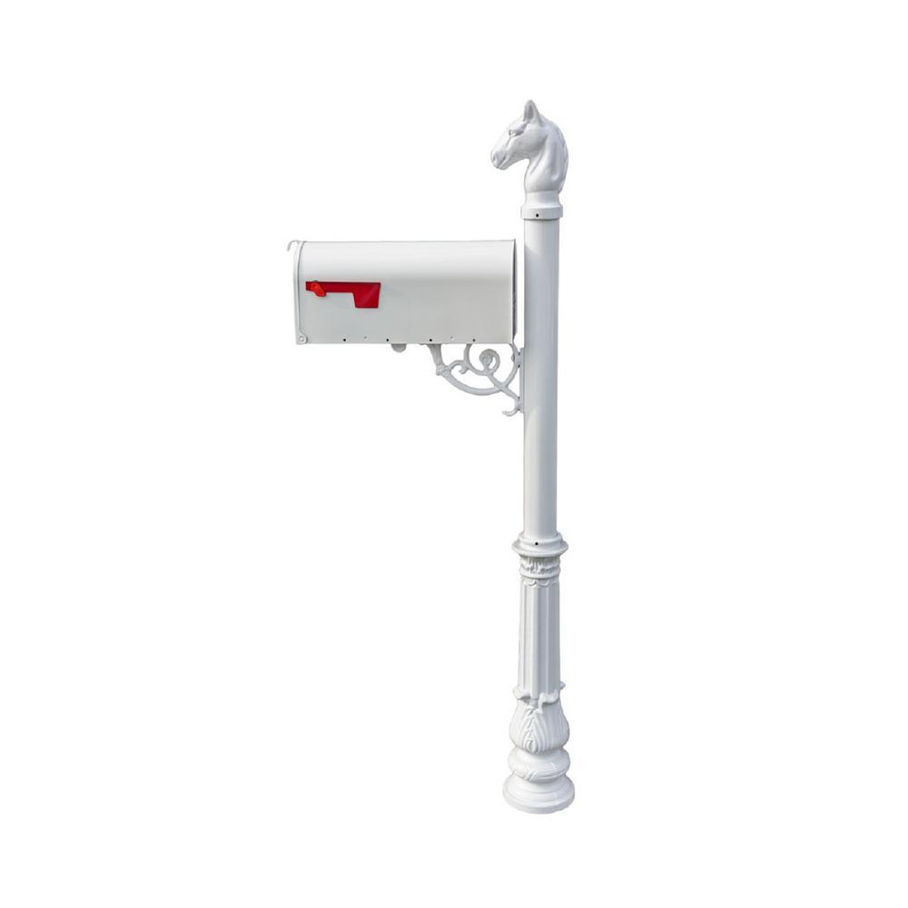 Lewiston Bronze Decorative Post Mounted Mailbox System with Non-Locking E1 Economy Mailbox - Super Arbor
