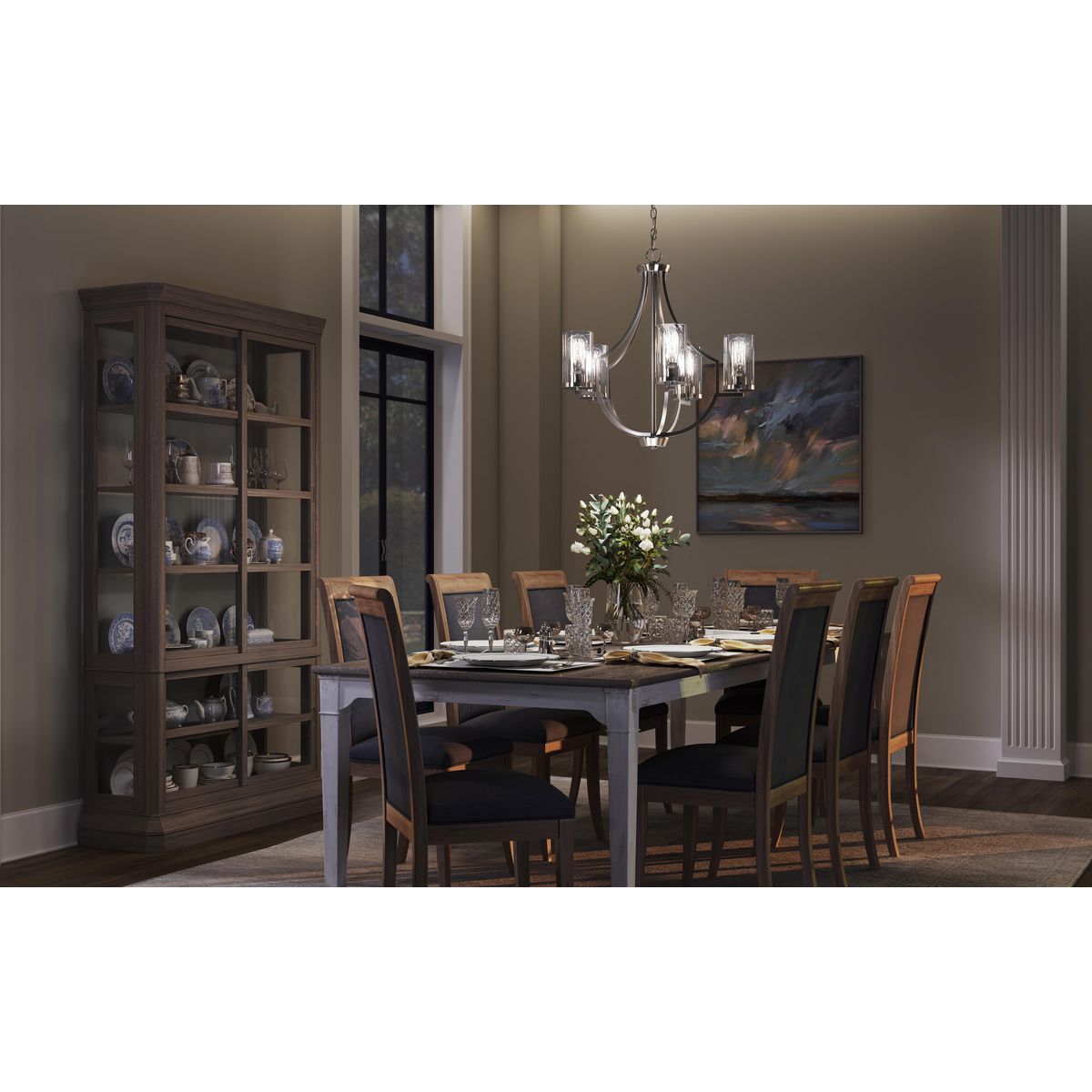 Progress Lighting Lassiter 5-Light Brushed Nickel Traditional Chandelier