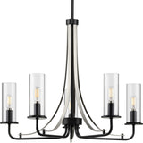 Progress Lighting Riley 5-Light Matte Black Traditional Chandelier