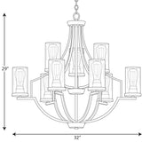 Progress Lighting Lassiter 9-Light Brushed Nickel Traditional Chandelier