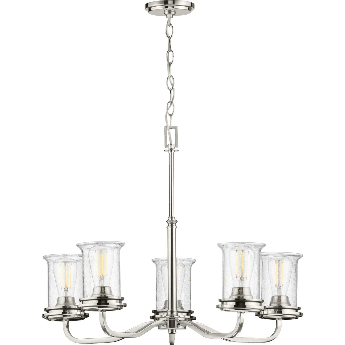 Progress Lighting Riley 5-Light Brushed Nickel Traditional Chandelier