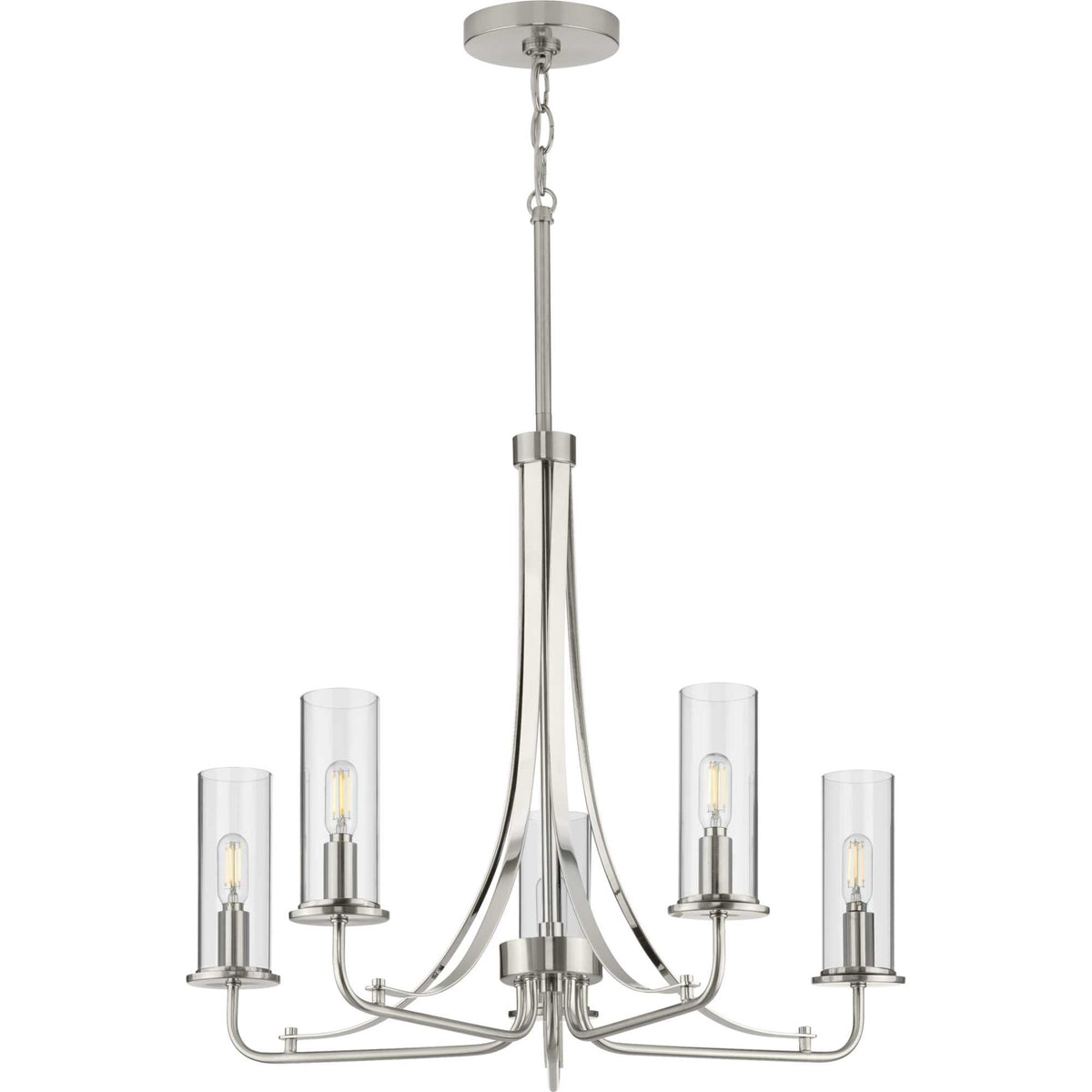 Progress Lighting Riley 5-Light Brushed Nickel Traditional Chandelier