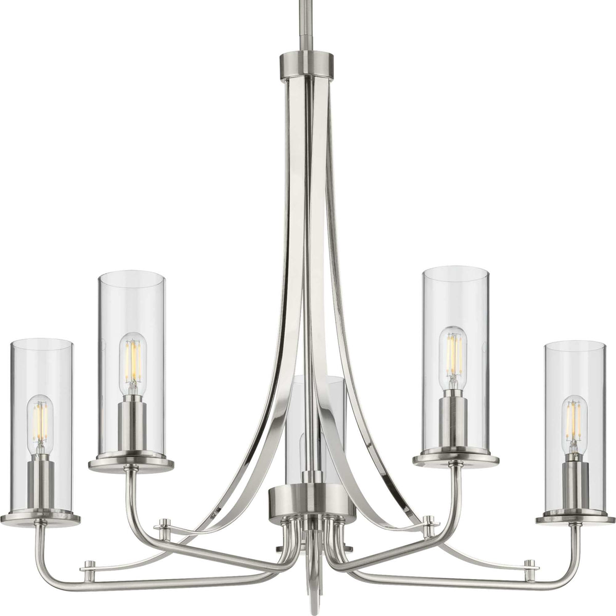 Progress Lighting Riley 5-Light Brushed Nickel Traditional Chandelier
