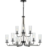 Progress Lighting Riley 9-Light Matte Black Traditional Chandelier