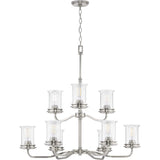 Progress Lighting Winslett 9-Light Brushed Nickel Coastal Chandelier
