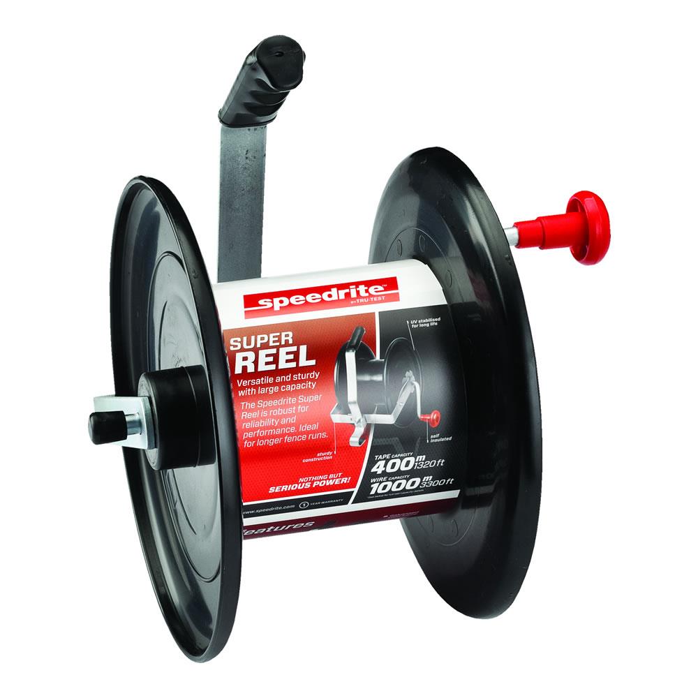 Speedrite Electric Fence Line Tightener for Above-Ground Fences - Holds 3,300 ft of Poliwire or 1,320 ft of 1/2-in Politape - Galvanized Steel Frame