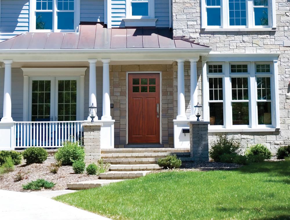 Creative Entryways Craftsman 36-in x 80-in Wood Front Door with Clear Glass