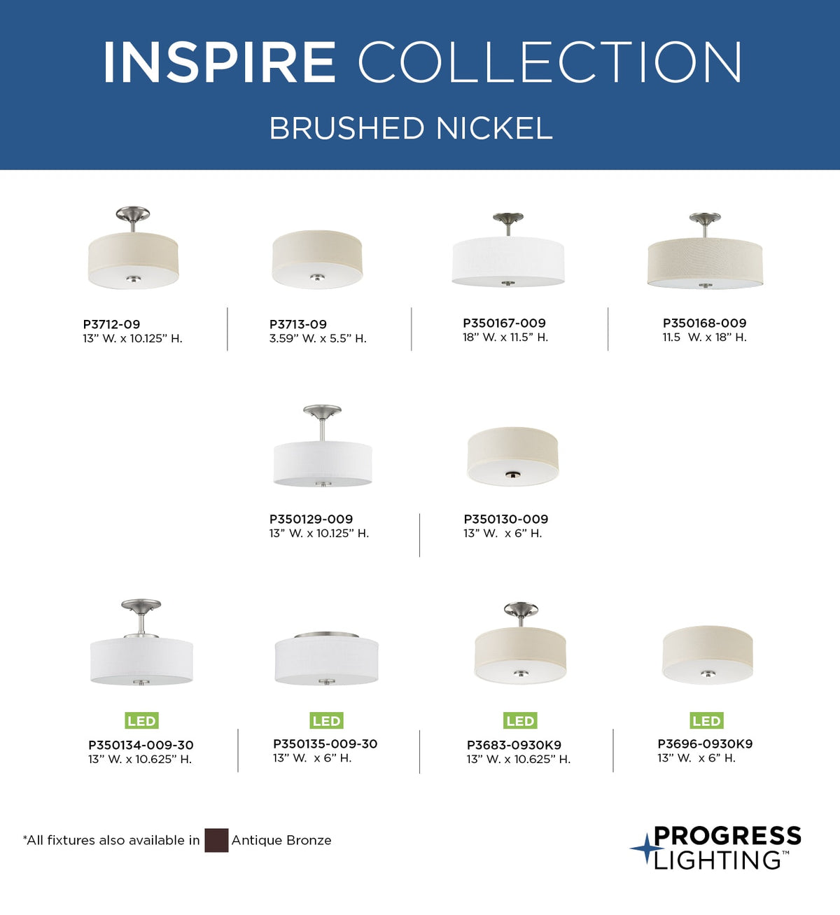 Progress Lighting Inspire 6-Light Antique Bronze Traditional Chandelier