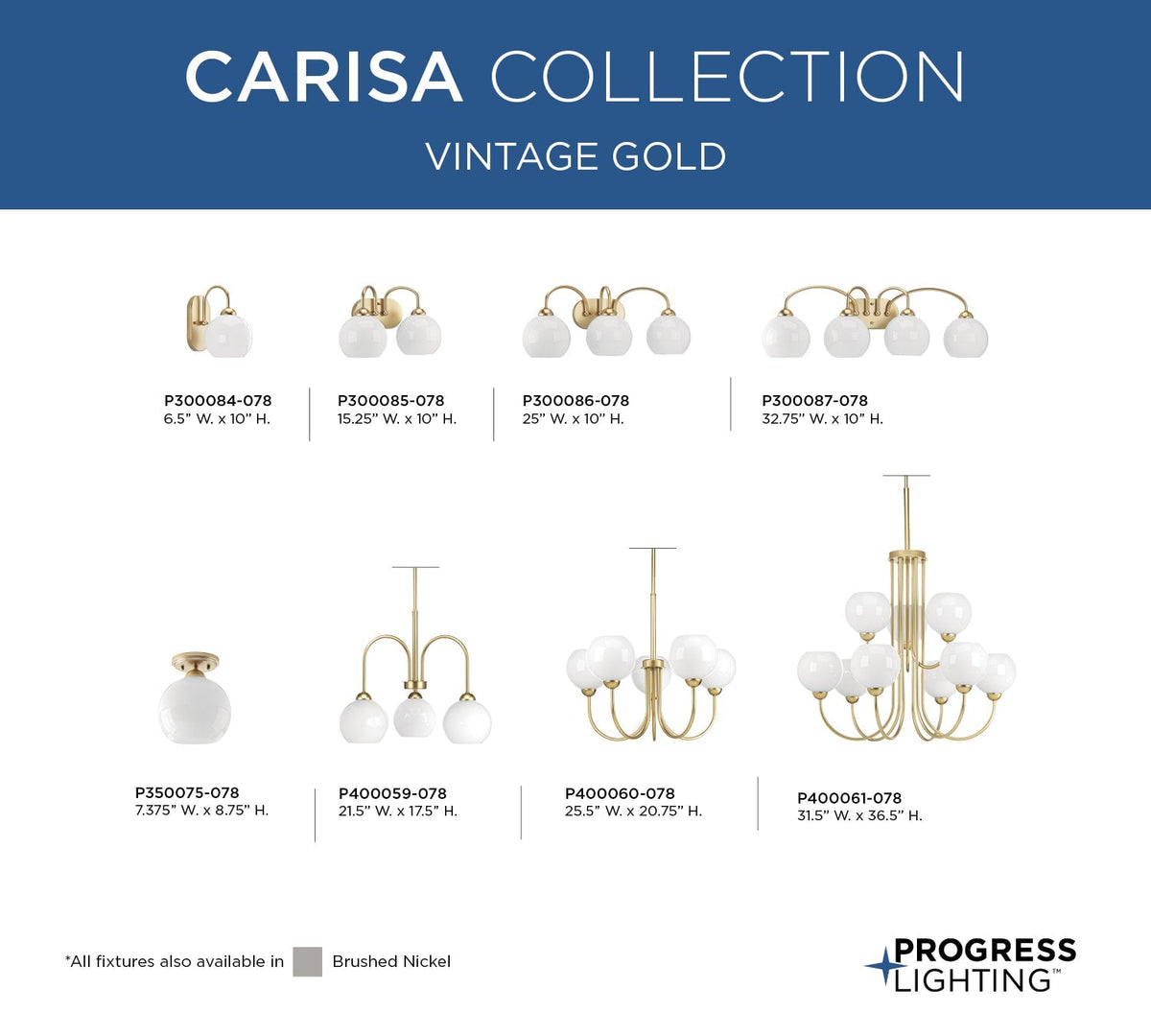 Progress Lighting Carisa 5-Light Brushed Nickel Modern/Contemporary Chandelier