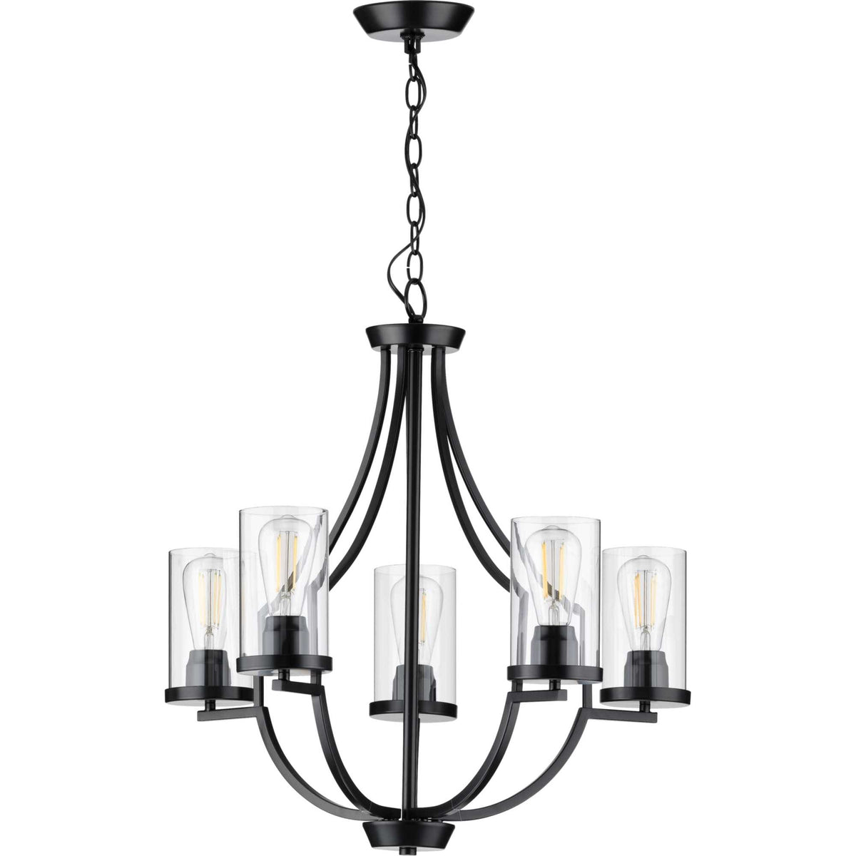 Progress Lighting Lassiter 5-Light Matte Black Traditional Chandelier