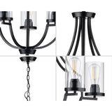 Progress Lighting Lassiter 5-Light Matte Black Traditional Chandelier
