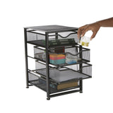 Mind Reader Black 4-Drawer 12.3-in File Cabinet