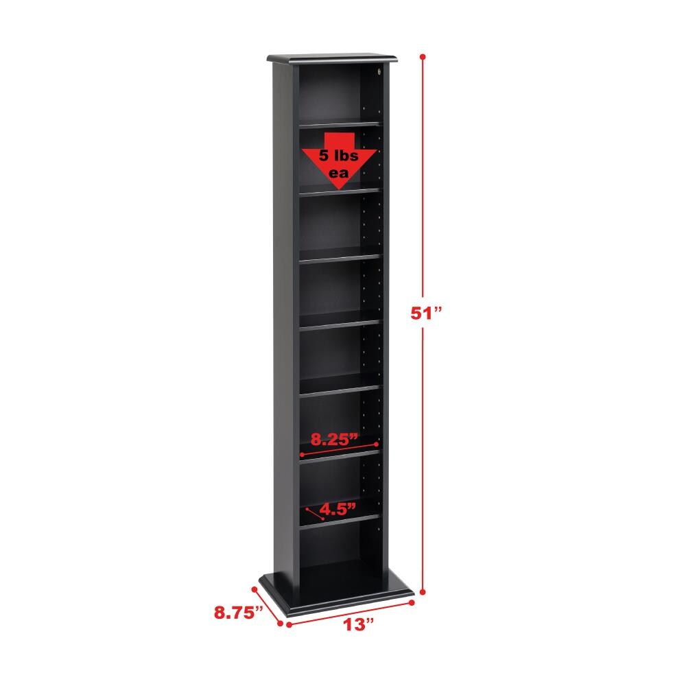 Prepac Black Transitional Composite Media Cabinet