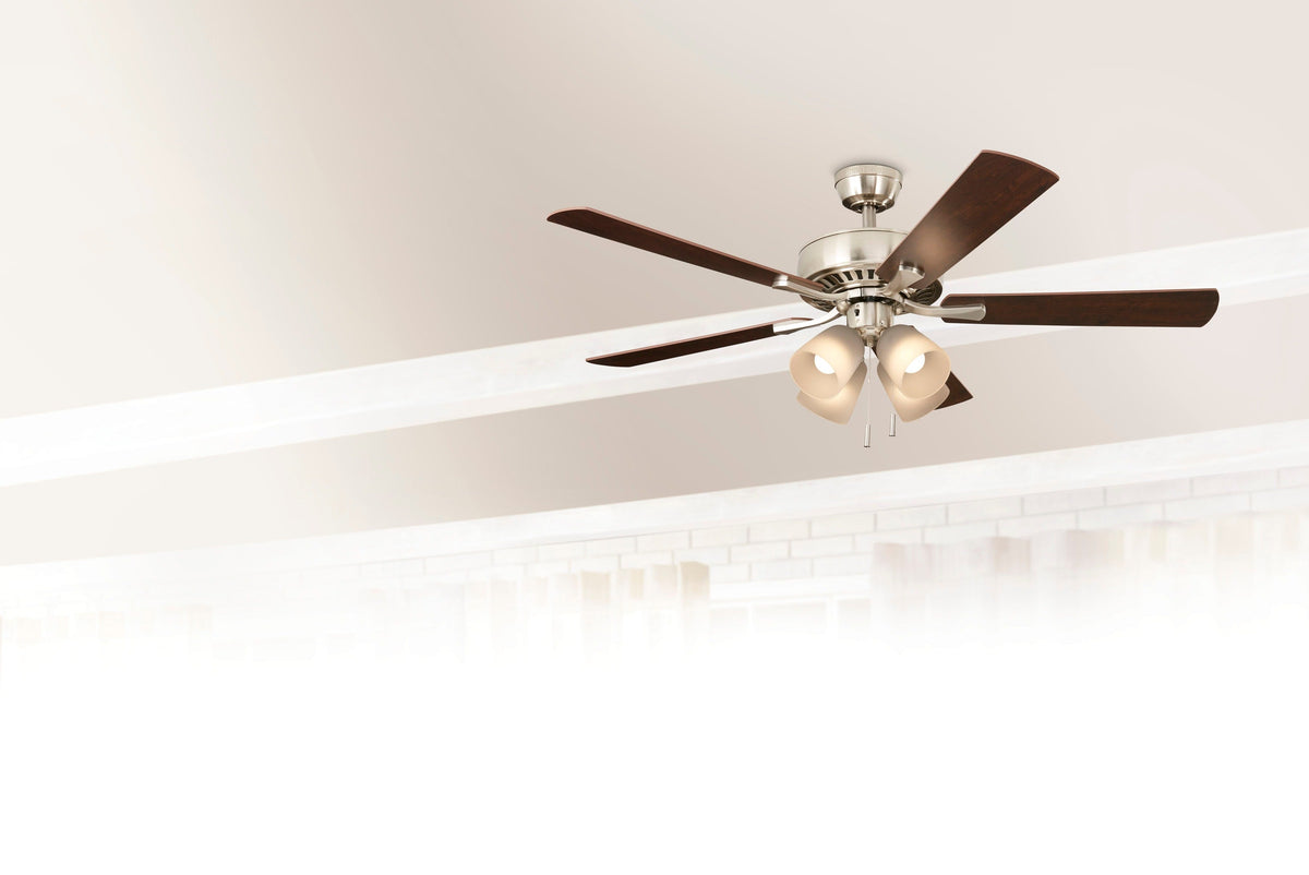 Harbor Breeze Grace Bay 52-in Brushed Nickel LED Indoor Ceiling Fan with Light Kit (5-Blade)