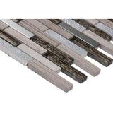 Diamante Brick 12 in. x 12 in. x 8 mm Glass Stone Mesh-Mounted Mosaic Wall Tile (10 sq. ft. / case) - Super Arbor