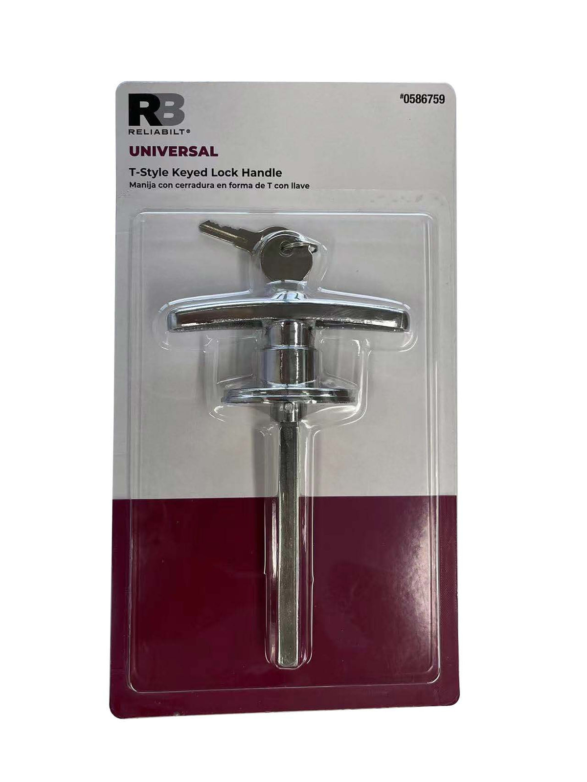 Blue Hawk Chrome Plated Zinc Die-Cast Garage Door Lock Handle, 5.7-in T-Style