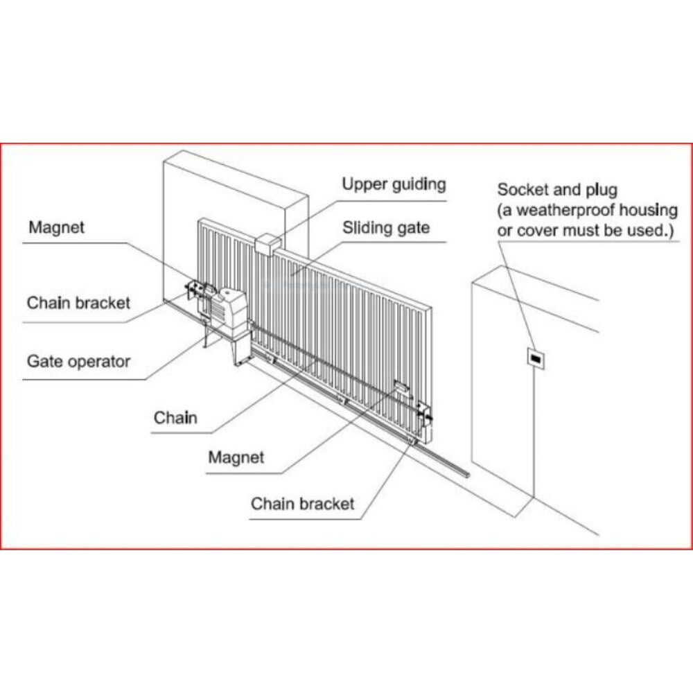 ALEKO 65-ft Slide Universal Battery Driveway Gate Opener Kit (Solar Compatible)
