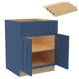 Home Decorators Collection Grayson 27 in. W x 24 in. D x 34.5 in. H Assembled Plywood Base Kitchen Cabinet in Mythic Blue with Spice Soft Close
