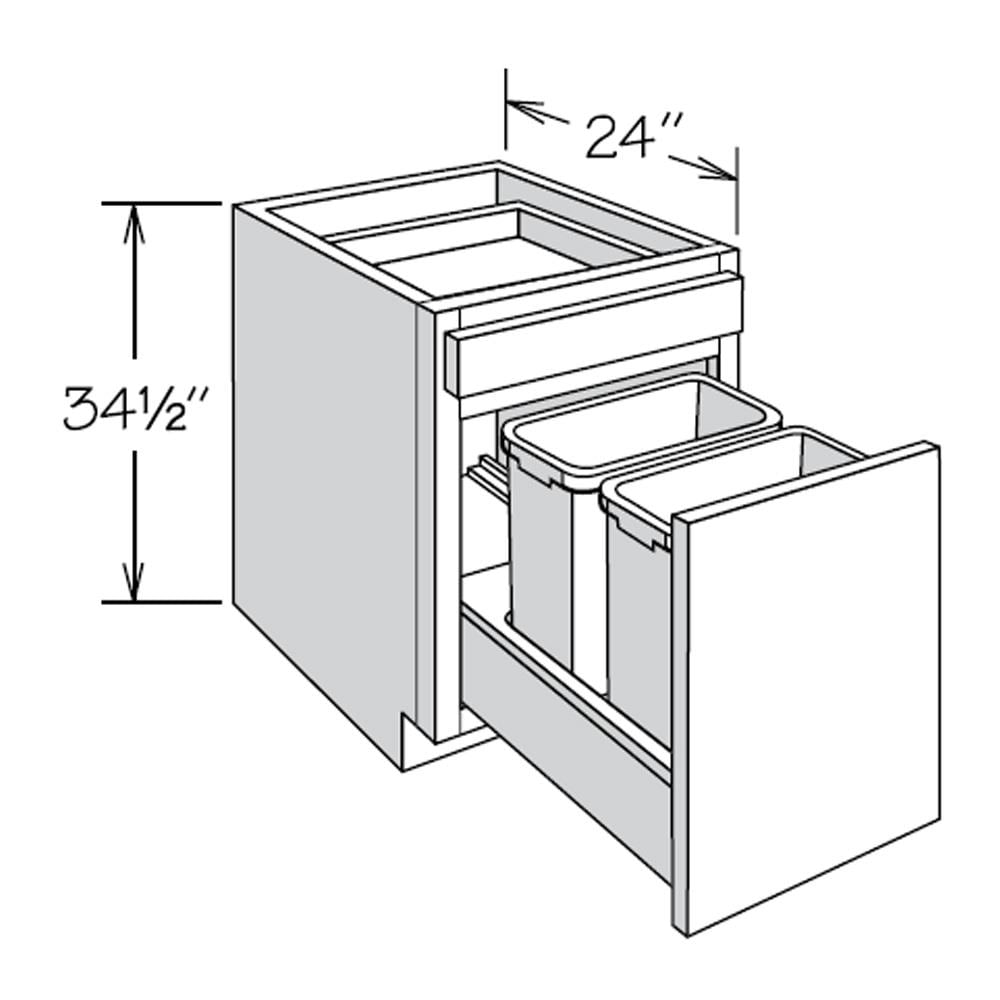 allen + roth Pattingham 18-in W x 34.5-in H x 24-in D Harbor 1-Drawer Pull-out Wastebasket Base Fully Assembled Cabinet (Raised Panel Square Style)
