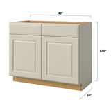 allen + roth Pattingham 42-in W x 34.5-in H x 24-in D Harbor Sink Base Fully Assembled Cabinet (Raised Panel Square Style)