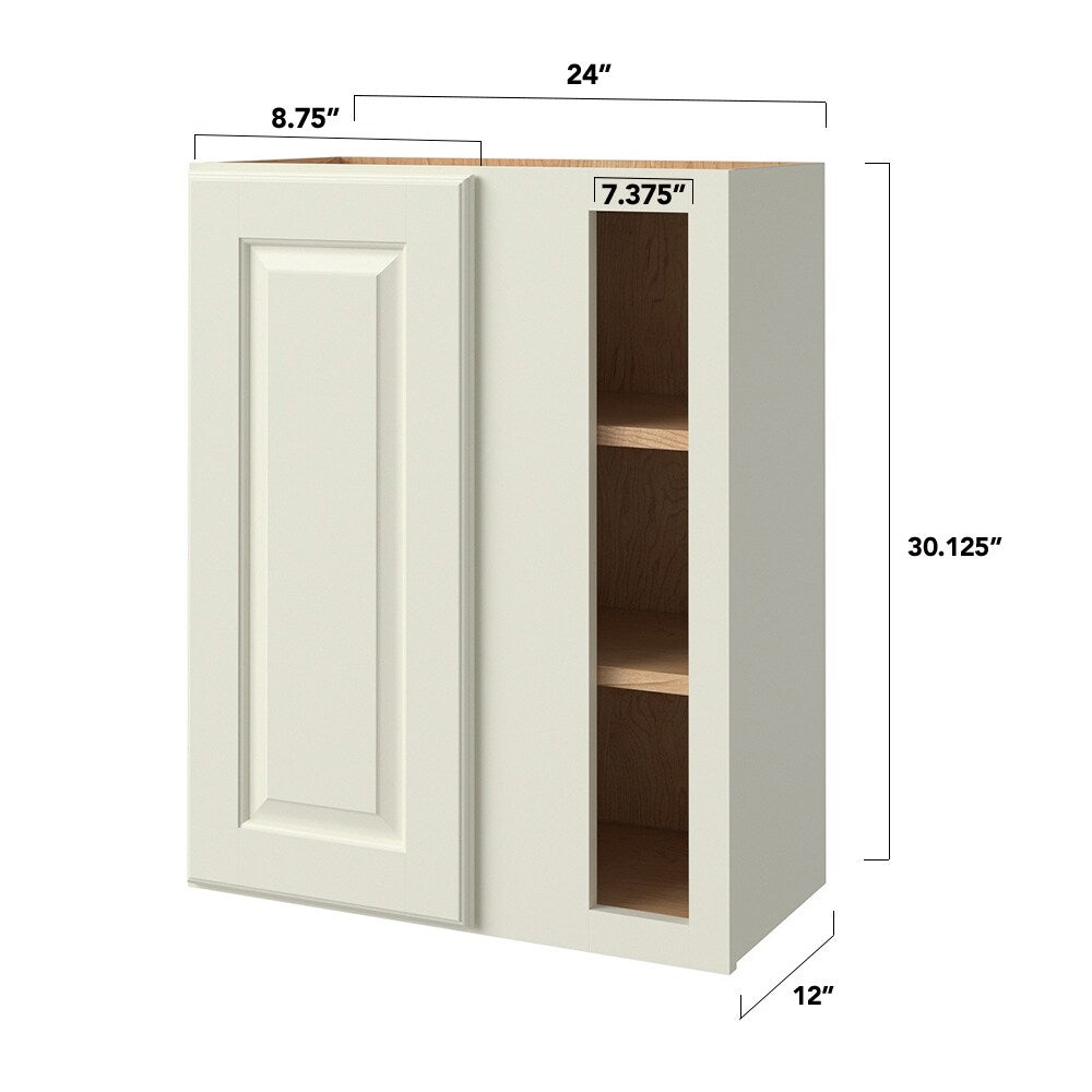 allen + roth Pattingham 24-in W x 30.125-in H x 12-in D Harbor Blind Corner Wall Fully Assembled Cabinet (Raised Panel Square Style)