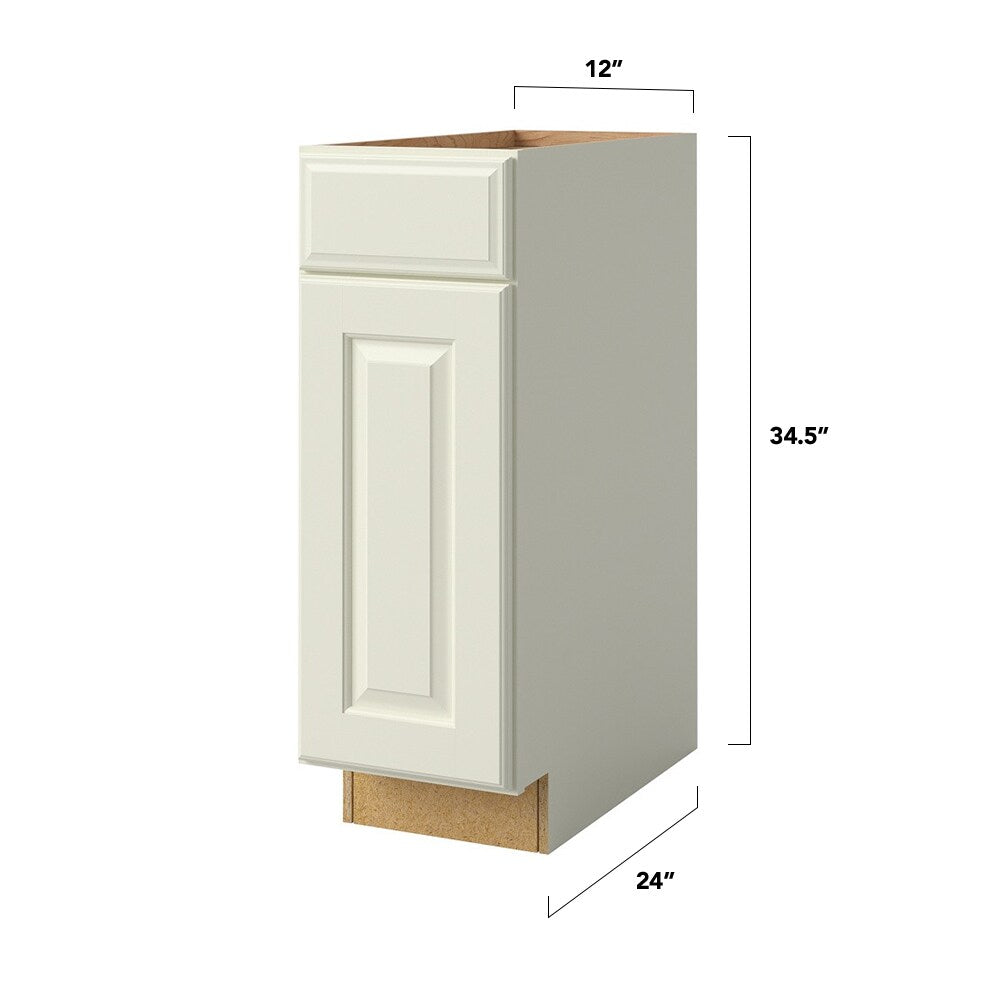 allen + roth Pattingham 12-in W x 34.5-in H x 24-in D Harbor 1-Drawer Base Fully Assembled Cabinet (Raised Panel Square Style)