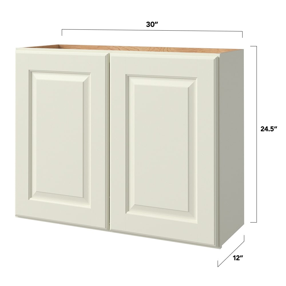 allen + roth Pattingham 30-in W x 24.5-in H x 12-in D Harbor Wall Fully Assembled Cabinet (Raised Panel Square Door Style)