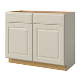 allen + roth Pattingham 42-in W x 34.5-in H x 24-in D Harbor Sink Base Fully Assembled Cabinet (Raised Panel Square Style)