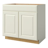 allen + roth Pattingham 36-in W x 34.5-in H x 24-in D Harbor Sink Base Fully Assembled Cabinet (Raised Panel Square Style)