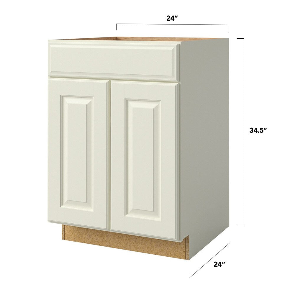 allen + roth Pattingham 24-in W x 34.5-in H x 24-in D Harbor 1-Drawer Base Fully Assembled Cabinet (Raised Panel Square Style)