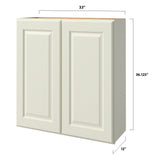 allen + roth Pattingham 33-in W x 36.125-in H x 12-in D Harbor Wall Fully Assembled Cabinet (Raised Panel Square Door Style)