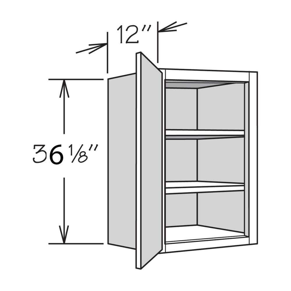 allen + roth Galway 36-in W x 36.125-in H x 12-in D Sage Wall Fully Assembled Cabinet (Flat Panel Shaker Door Style)