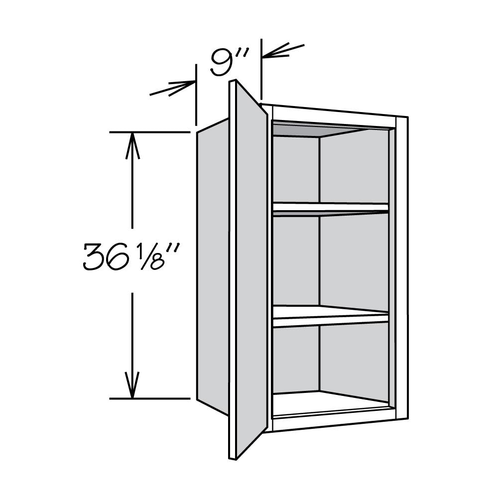 allen + roth Stonewall 9-in W x 36.125-in H x 12-in D Stone Wall Fully Assembled Cabinet (Flat Panel Shaker Door Style)