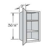 allen + roth Stonewall 9-in W x 36.125-in H x 12-in D Stone Wall Fully Assembled Cabinet (Flat Panel Shaker Door Style)