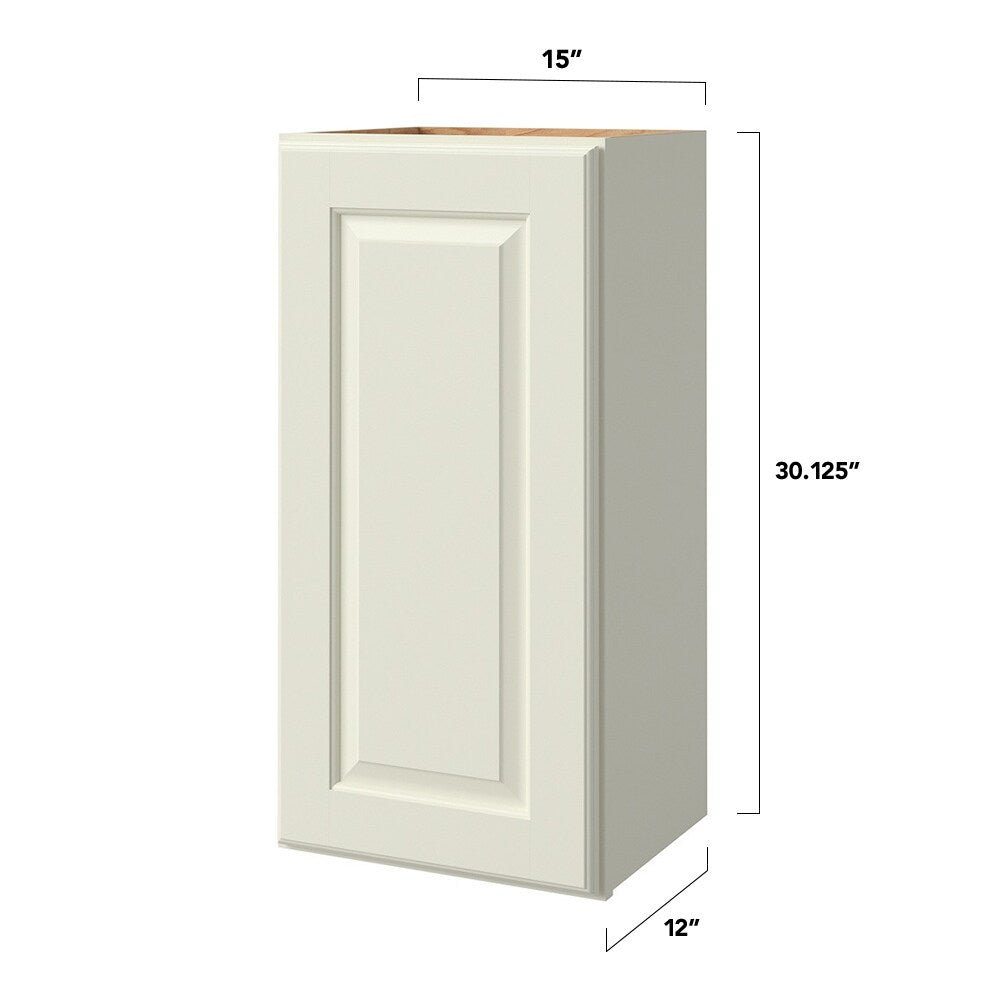 allen + roth Pattingham 15-in W x 30.125-in H x 12-in D Harbor Wall Fully Assembled Cabinet (Raised Panel Square Door Style)