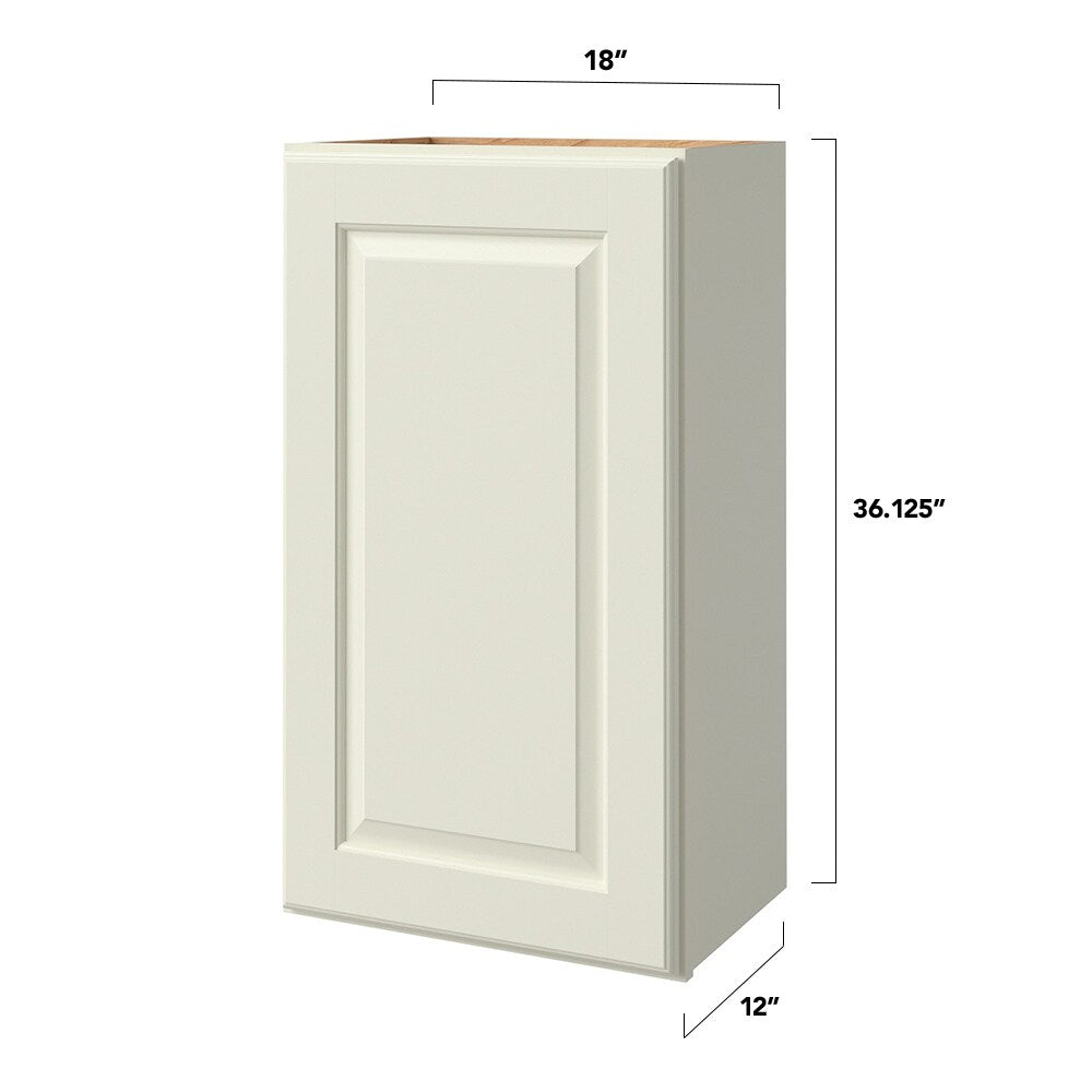 allen + roth Pattingham 18-in W x 36.125-in H x 12-in D Harbor Wall Fully Assembled Cabinet (Raised Panel Square Door Style)