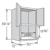 allen + roth Innsbrook 30-in W x 36.125-in H x 12-in D Rye Wall Fully Assembled Cabinet (Flat Panel Shaker Door Style)
