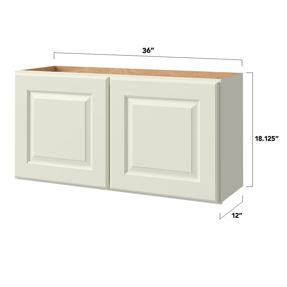 allen + roth Pattingham 36-in W x 18.125-in H x 12-in D Harbor Wall Fully Assembled Cabinet (Raised Panel Square Door Style)