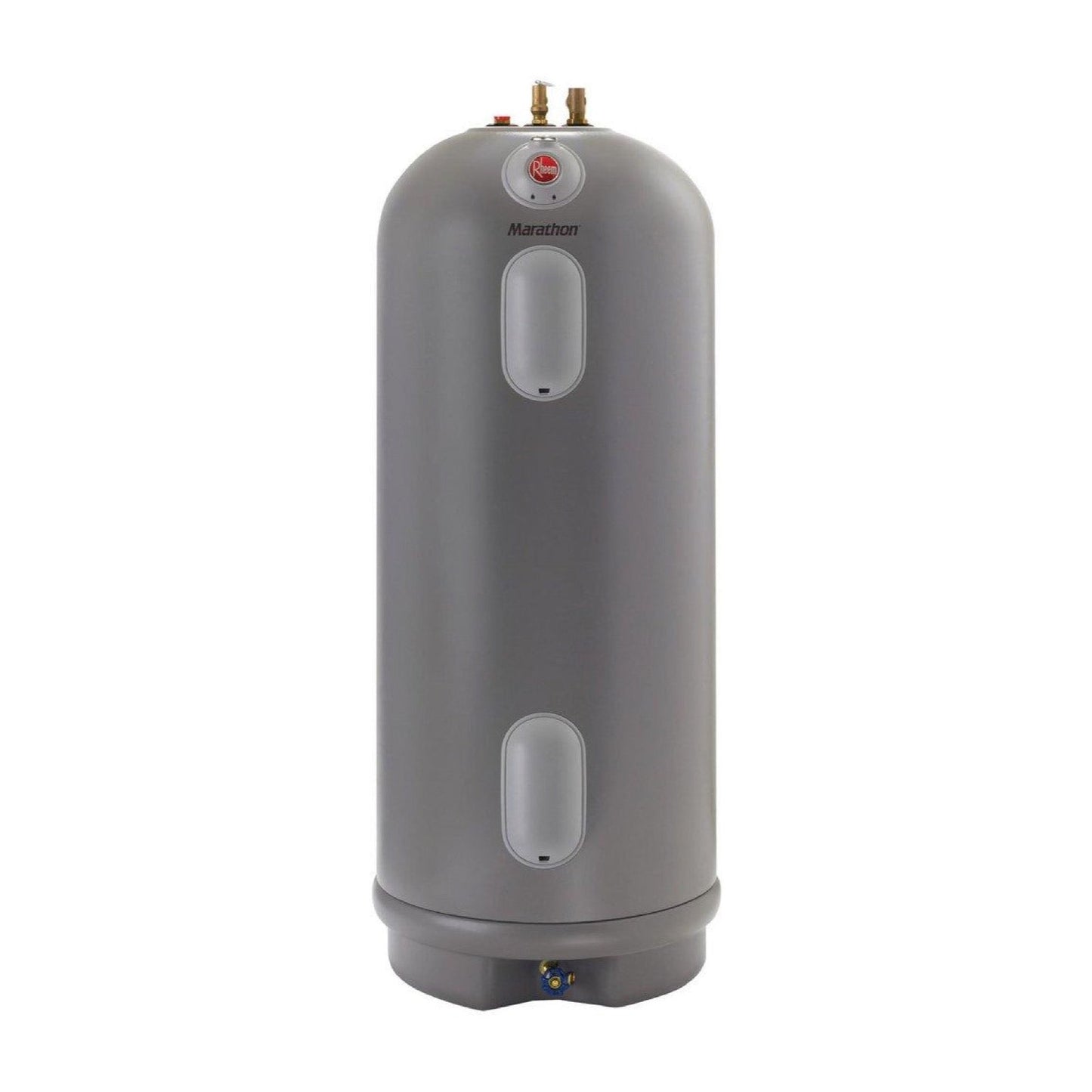 Rheem RMR50245C473598 50 gal. Tall 4.5kW 2-Element Residential Electric Water Heater shown centered on a square white background