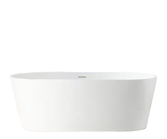 Vanity Art Bordeaux 67 in. Acrylic Flatbottom Freestanding Bathtub in White with Integrated Overflow