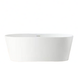 Vanity Art Bordeaux 67 in. Acrylic Flatbottom Freestanding Bathtub in White with Integrated Overflow