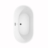 Carissa 60 in. Acrylic Flatbottom Bathtub in White with Matte Black Trim - Super Arbor