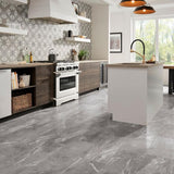 Mohawk ForeverStyle Gray Marble 12-in x 24-in Lappato Porcelain Marble Look Floor Tile
