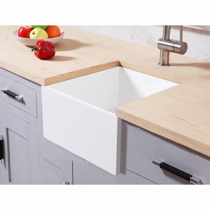 Undermount Solid Surface White Stone Square 15 in. Single Basin Bar/Prep Sink in Matte White