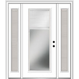 68.5 in. x 81.75 in. Internal Blinds Right-Hand Inswing Full Lite Clear Primed Steel Prehung Front Door with Sidelites - Super Arbor