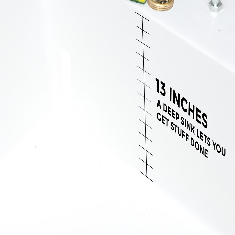 Complete 22.875 in. x 23.5 in. White 19 Gal. Utility Sink Set with Non-Metallic Chrome Finish Pull-Out Faucet - Super Arbor