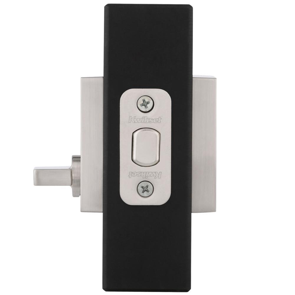 Downtown Low Profile Satin Nickel Square Single Cylinder Contemporary Deadbolt featuring SmartKey Security - Super Arbor