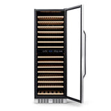 NewAir 160-Bottle Capacity Stainless Steel and Black Dual Zone Cooling Built-In/Freestanding Wine Chiller
