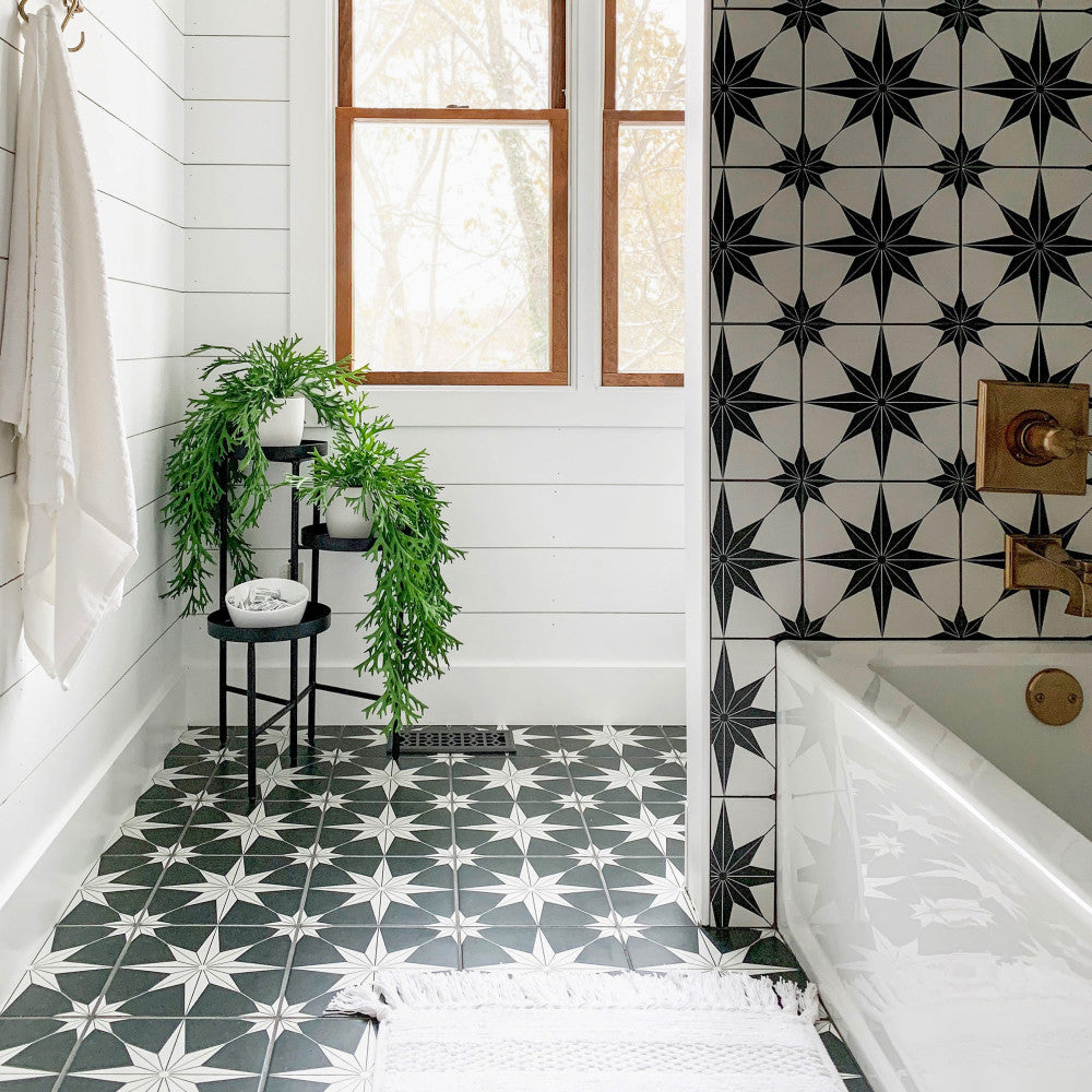 Stella Nero 9-3/4 in. x 9-3/4 in. Porcelain Floor and Wall Tile (10.88 sq. ft./Case)